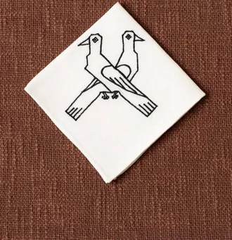 Alix of Bohemia Cai Lovebird Handkerchief In White