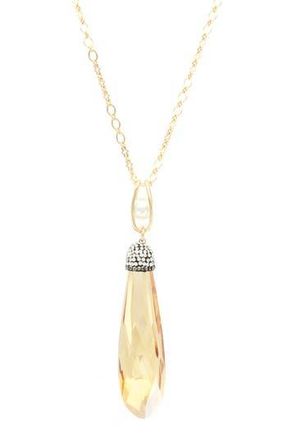 Olivia Welles Quinn Crystal Pendant Necklace in Gold at Nordstrom Rack