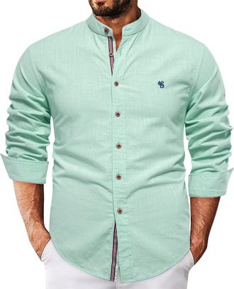 Generic Mens Casual Button Down Shirt - Long Sleeve Untucked Fit, Denim Textured Fabric, Stretch & Wrinkle-Free Features, Stylish Dress Shirt for Work & Leisu