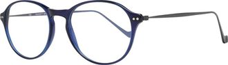 Hackett Accessoires, Heren, Blauw, ONE Size, Blauwe Heren Optische Monturen Ronde Stijl