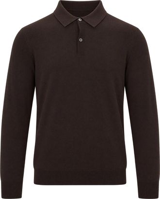 Ballantyne Brown Fine Knit Wool Polo Shirt