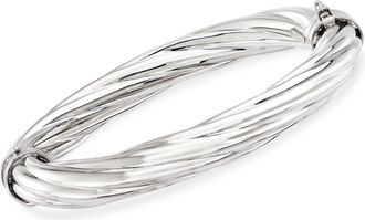 Ross-Simons Italian Sterling Silver Twisted Oval Bangle Bracelet