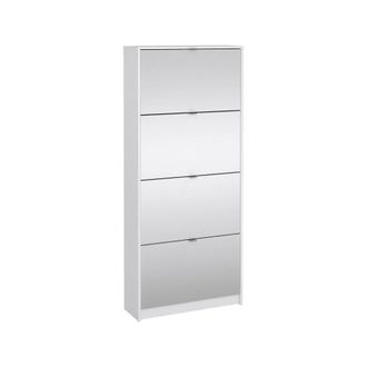 Dmora Dmora - Zapatero Aepytus, Zapatero, Armario De Entrada Multiusos, Zapatero, 70x24 H162 Cm, Blanco Brillante