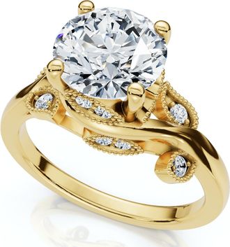 Pompeii3 1 3/4Ct Rose Diamond Engagement Ring 14k Gold or Platinum Lab Grown