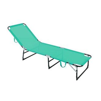 Sunjoy Direct Cama Plegable En Acero Gris Y Texaline Turquesa