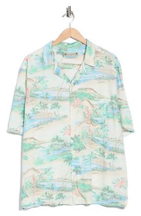 AllSaints Biarritz Relaxed Fit Camp Shirt in Frosted White at Nordstrom Rack, Size Xx-Large