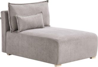 Beliani Chaise Longue De Tela Sill&oacute;n Div&aacute;n Sala De Estar Minimalista Beige Nerbo