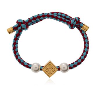 Casablanca Pearl Bracelet - unisex - Armbanden - Blauw - ONE Size - Katoen - Accessoires