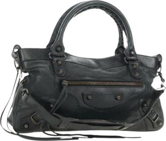 Balenciaga Pre-owned Hand Bag - Dames - Vintage Handtas - Blauw - ONE Size - Leer - Vintage