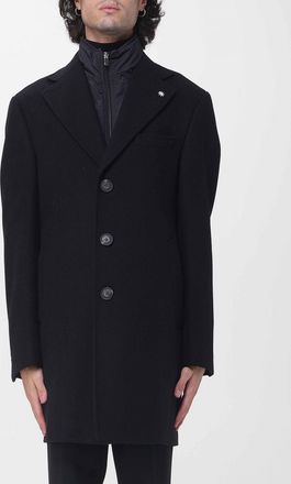 Manuel Ritz Knee-Length Single-Breasted Coat in Wool Blend with Lapels