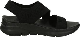 Skechers Lightweight Synthetic Sandals - female - Skechers - Wedges - Black - 6 UK - Shoes