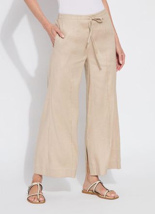 Lyss&eacute; Nixie Drawstring Linen Wide Leg Pant (27 Inseam)
