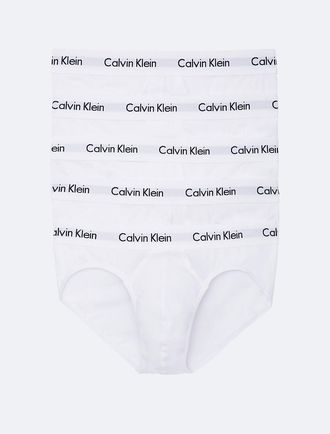 Calvin Klein Mens Cotton Stretch 5-Pack Hip Brief - White - XXL