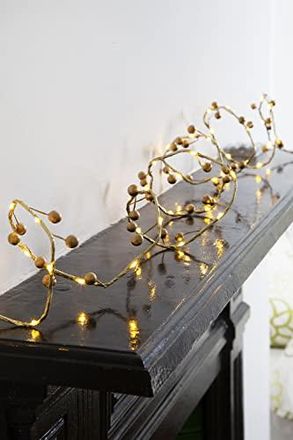 Lights4fun LED Sternen-Lichterkette – 20 Sterne, Warmweiß, 2,85 M, Mit Fernbedienung & Timer