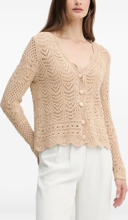 Fracomina Cardigan con bordo a smerlo - Toni neutri