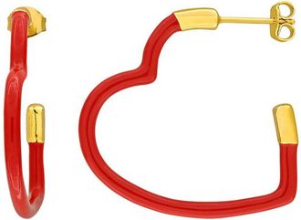 Rina Limor Gold Over Silver None Heart Earrings