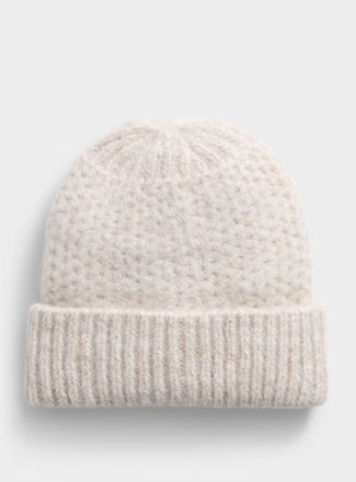 Ichi Womens Ribbed-cuff textured Tuque Hat