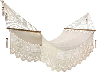 Hamac del sol Hamaca de madera nicaragüense - crudo - 100% algodón - 100 x 360 cm