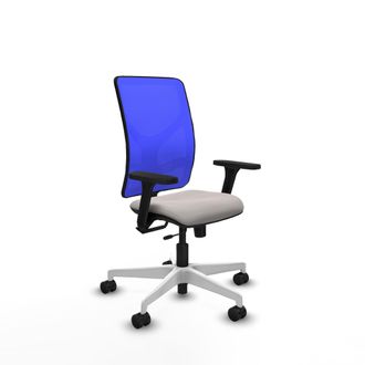 Piqueras y Crespo Silla De Oficina Piqueras Y Crespo Motilla Cuero Sint&eacute;tico Blanco Malla Azul