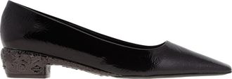 Ferragamo Riace Laminated Leather Pumps, Size 7 C