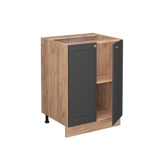 Vicco Mueble Bajo De Cocina Fame-line, Antracita-oro, 60 Cm, Et Antracita Vicco