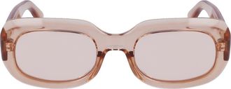 Longchamp Medallion 52mm Rectangular Sunglasses in Rose at Nordstrom
