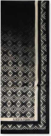 Alberta Ferretti Modieuze Sjaal met Geometrisch Patroon - Dames - Wintersjaals - Zwart - ONE Size - Accessoires