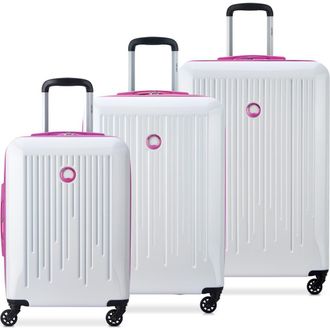 DELSEY Paris Christine 3-Piece Hardside Expandable Suitcase Set in White/mauve at Nordstrom