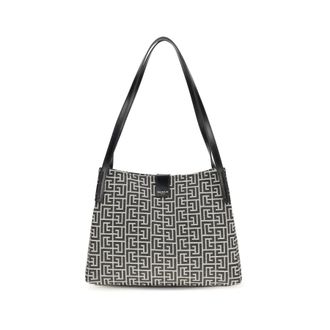 Balmain Jacquard And Leather Tote Bag