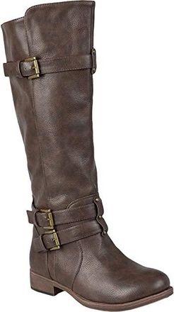 Journee Collection Bite Boots Womens Shoes Brown : 6.5 M, Synthetic
