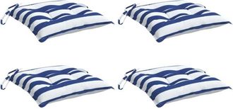 vidaXL Vidaxl - Cojines De Silla 4 Uds Tela Oxford Rayas Azul Blanco 50x50x7 Cm
