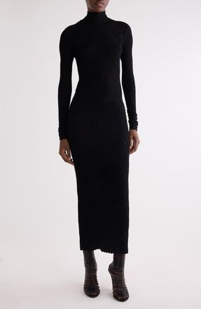 Givenchy Long Sleeve Open Back Body-Con Sweater Dress in Black at Nordstrom, Size X-Large