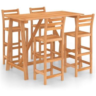 vidaXL 5 Pcs Juego De Madera Baro De Baro