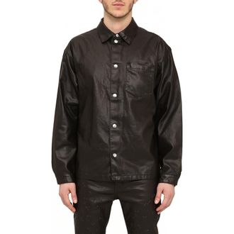 Purple Mono Embossed Button-Up Shirt in Brown at Nordstrom Rack, Size X-Large