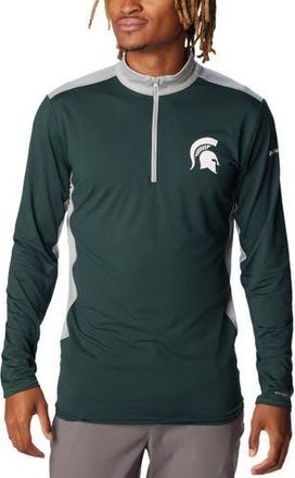 Columbia Mens Columbia Green Michigan State Spartans Tech Trail Omni-Shade Quarter-Zip Top at Nordstrom, Size Xx-Large