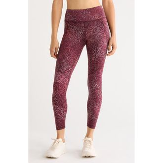 Sweaty Betty Power 7/8 Workout Pocket Leggings in Red Dot Terrain Print at Nordstrom, Size X-Small