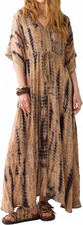 Summum Tie Dye Maxi Kaftan Dress In Multi