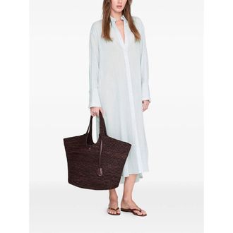 Anine Bing Woven Raffia Tote Bag - Brown