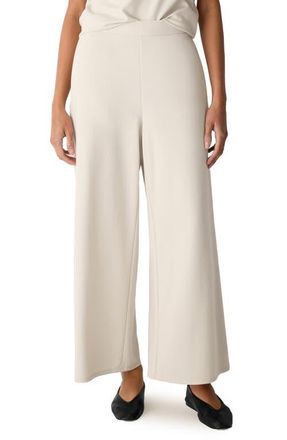 Eileen Fisher Ponte Wide Leg Pants in Papyrus at Nordstrom, Size Xx-Small