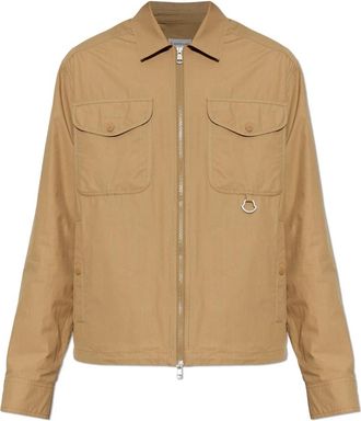 Moncler Jas met Logo Patch - Heren - Zomerjassen - Bruin - XL - Katoen - Jassen