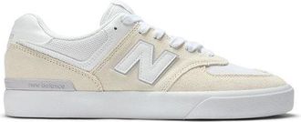 New Balance Unisex NB Numeric 574 Vulc in Bianca, Pelle Scamosciata/Rete, Taglia 41.5