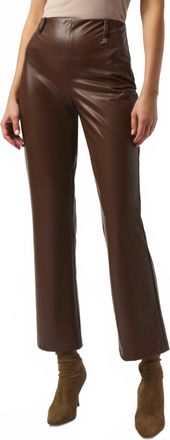 Joseph Ribkoff Wide Leg Vegan Leather Pants In Brown