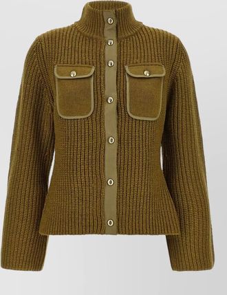 Pinko ribbed high-neck cardigan