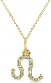 Allurez Leo Zodiac Diamond Pendant Necklace 14k Yellow Gold (0.125ct)