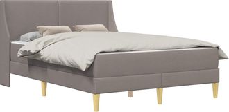 vidaXL Estructura De Cama Con Colch&oacute;n Gris Topo 120 X 190 Cm Poli&eacute;ster Vidaxl