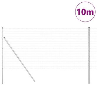 Berkfield Home Versatile Euro Fence with 7 Posts 1.4x10 m Galvanised Steel in Silver