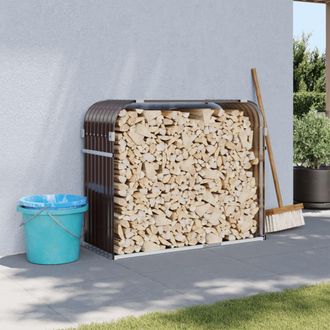 vidaXL Le&ntilde;ero De Acero Galvanizado Marr&oacute;n 120x45x100 Cm Vidaxl