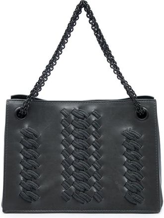 Bottega Veneta Pre-owned Bottega Veneta Embroidered Intrecciato Trimmed Nappa Chain Handbag Ladies 37BZ5YP1U0CMEZOS