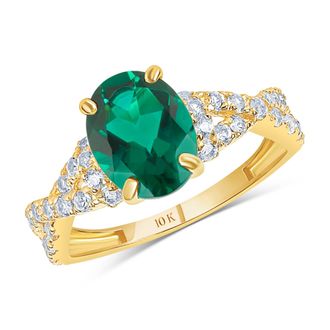 MAX + STONE Solid 10k Yellow or White Gold Gemstone Oval Cut Birthstone Ring