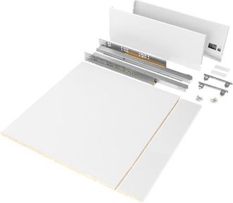 Emuca Kit De Caj&oacute;n Para Cocina O Ba&ntilde;o Vertex De Altura 178mm Con Regulaci&oacute;n 3d, Tableros Incluidos, M&oacute;dulo 600mm, Pintado Blanco - Emuca